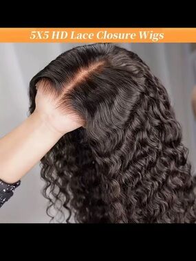 5x5 HD Lace Closure Curly Wig - Natural Black